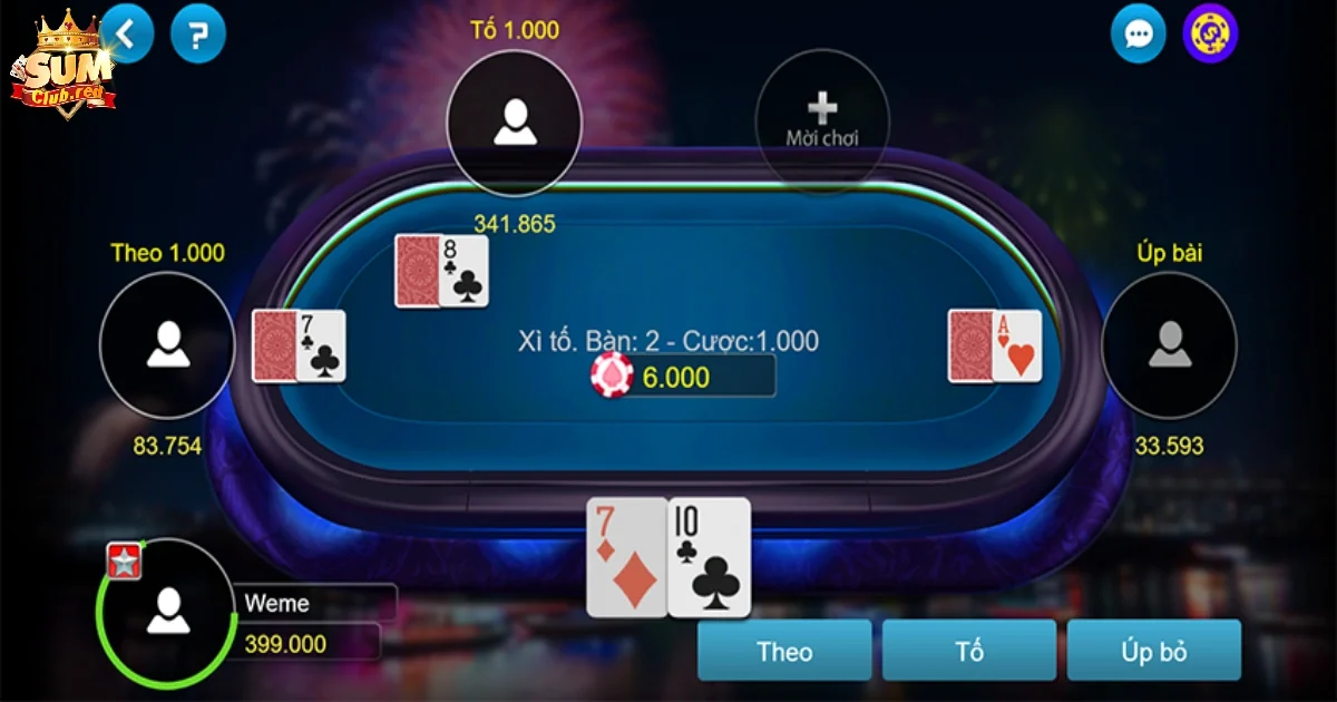 Hướng Dẫn Cách Chơi Xì Tố SUMCLUB Dành Cho Người Mới 2 Khám phá cách chơi Xì Tố SUMCLUB cơ bản nhất cho người mới